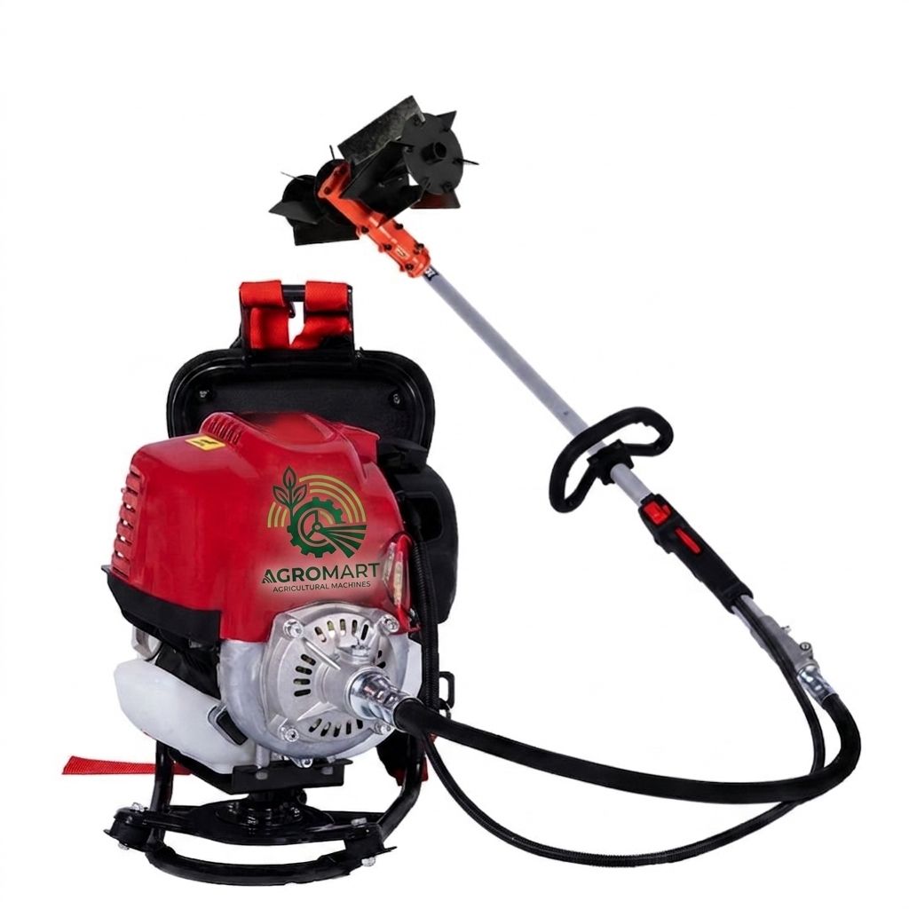 AGROMART Backpack Power Weeder / Paddy Weeder – 2-Stroke Petrol Engine
